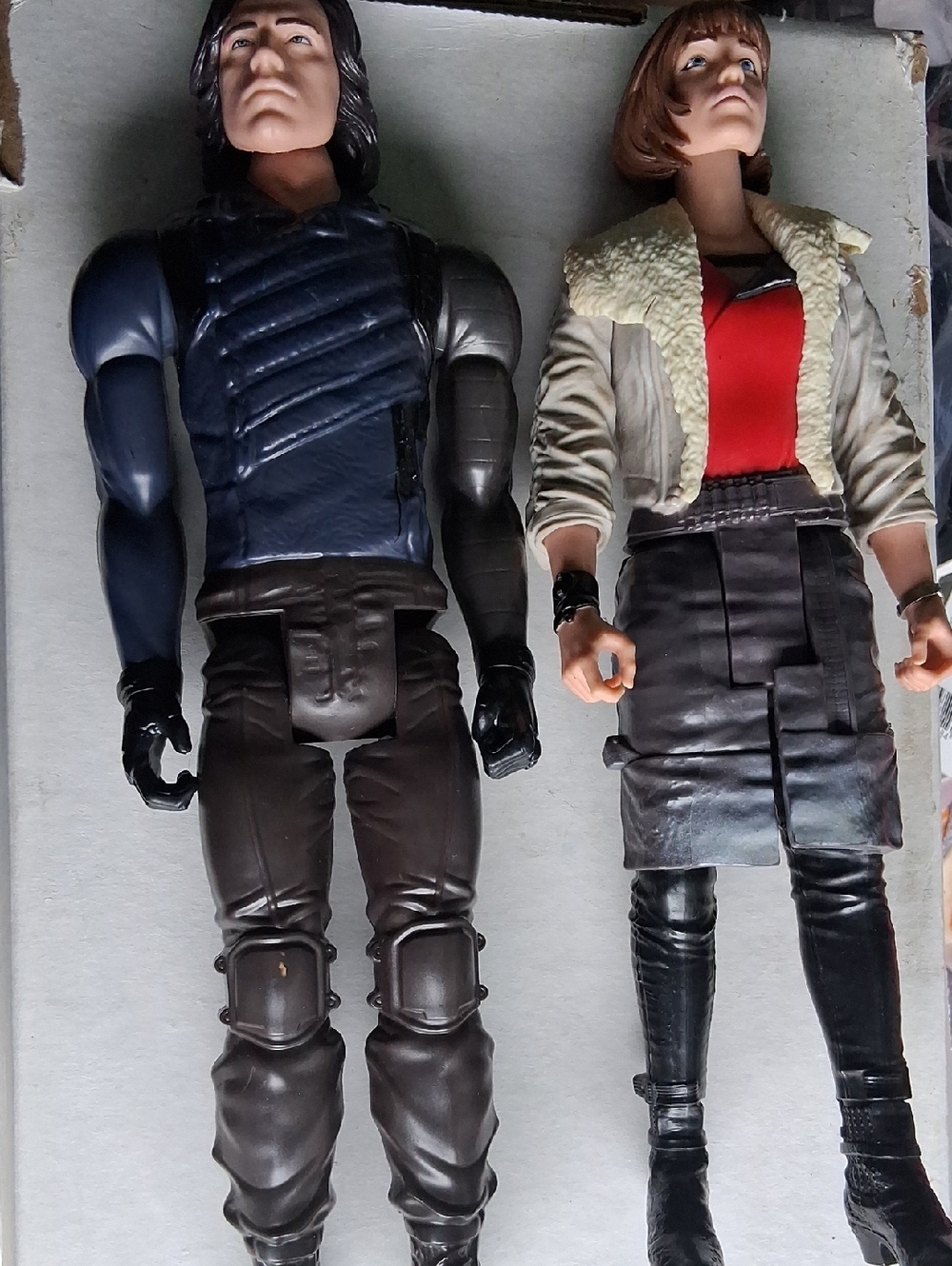 Pair of Articulated Action Figures - Navy, Black, Red, Cream